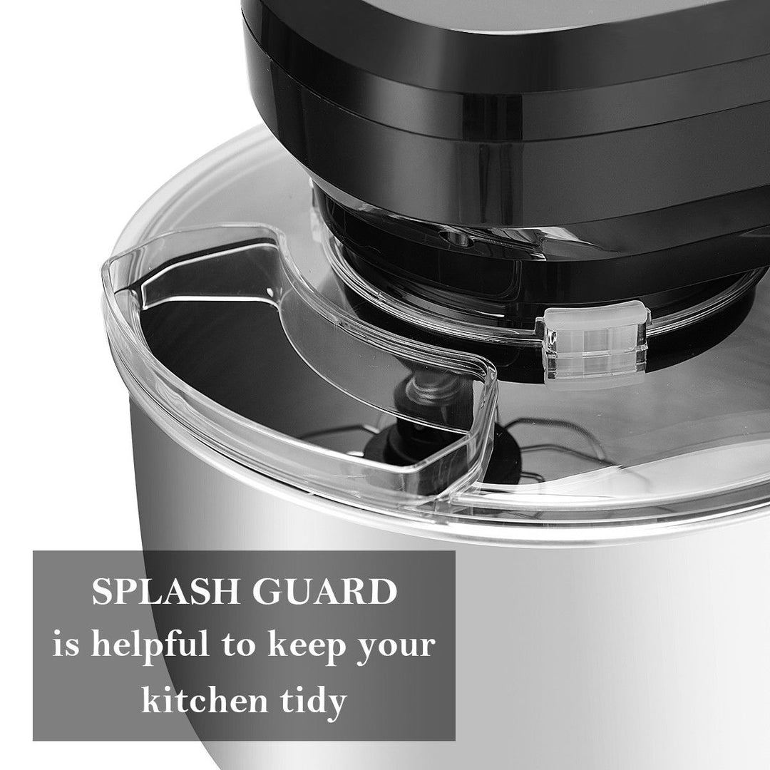 Tilt-Head Stand Mixer 7.5 Qt 6 Speed 660W with Dough Hook, Whisk and Beater Black Image 6