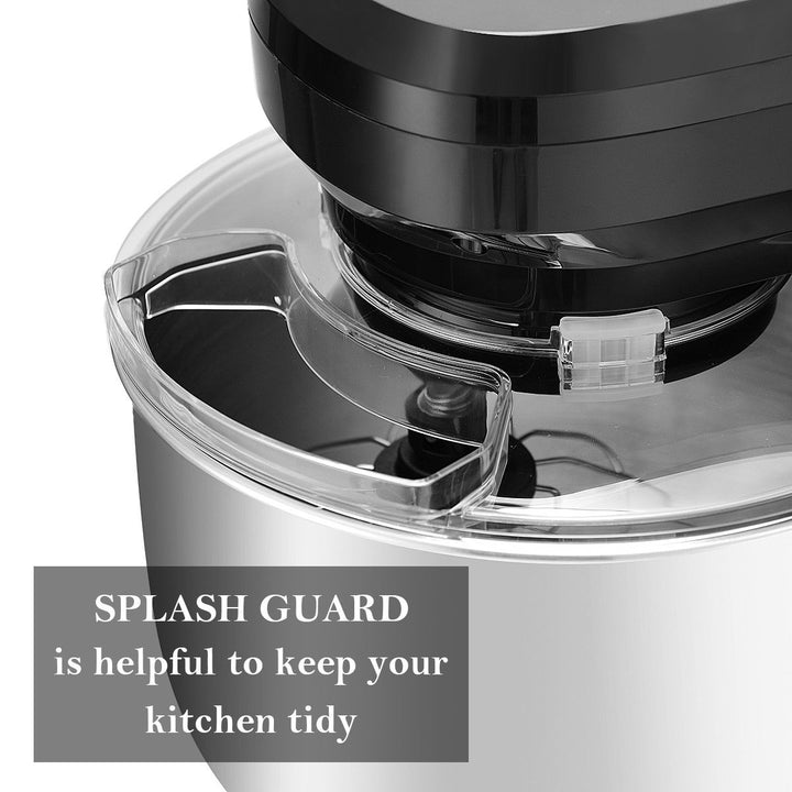 Tilt-Head Stand Mixer 7.5 Qt 6 Speed 660W with Dough Hook, Whisk and Beater Black Image 6