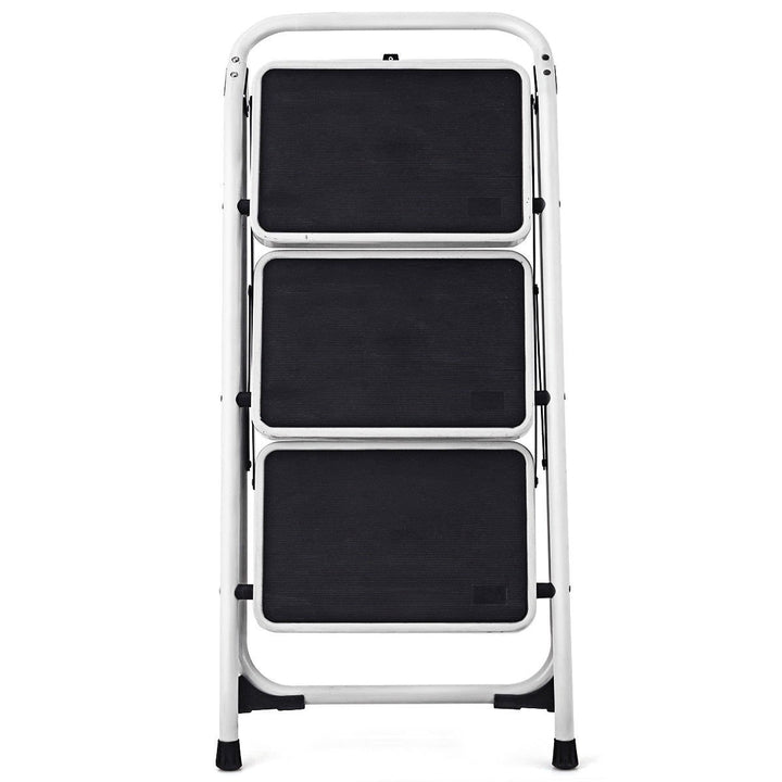 3 Step Lightweight Ladder HD Platform Foldable Stool 330 LB Cap. Saving Space Image 10