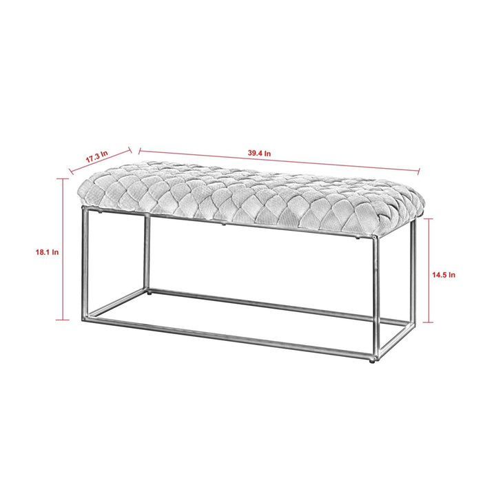 Tobias Bench-Upholstered-Hand Woven Image 2