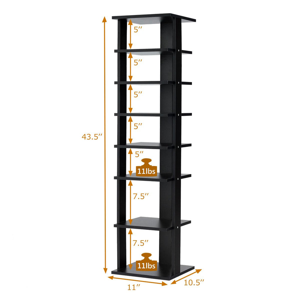 7-Tier Shoe Rack Practical Free Standing Shelves Storage Shelves Concise Style Image 2