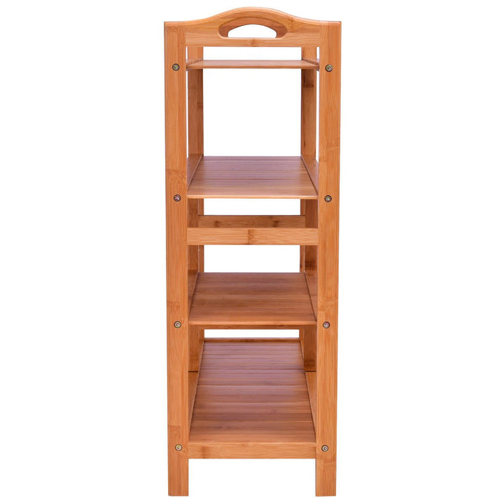 4 Tier Multifunction Bamboo Shoe Rack Boot Tower Shelf Storage Organizer Stand Image 8