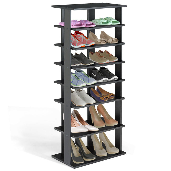 Patented 7-Tier Dual Shoe Rack Practical Free Standing Shelves Storage Shelves Concise Image 1