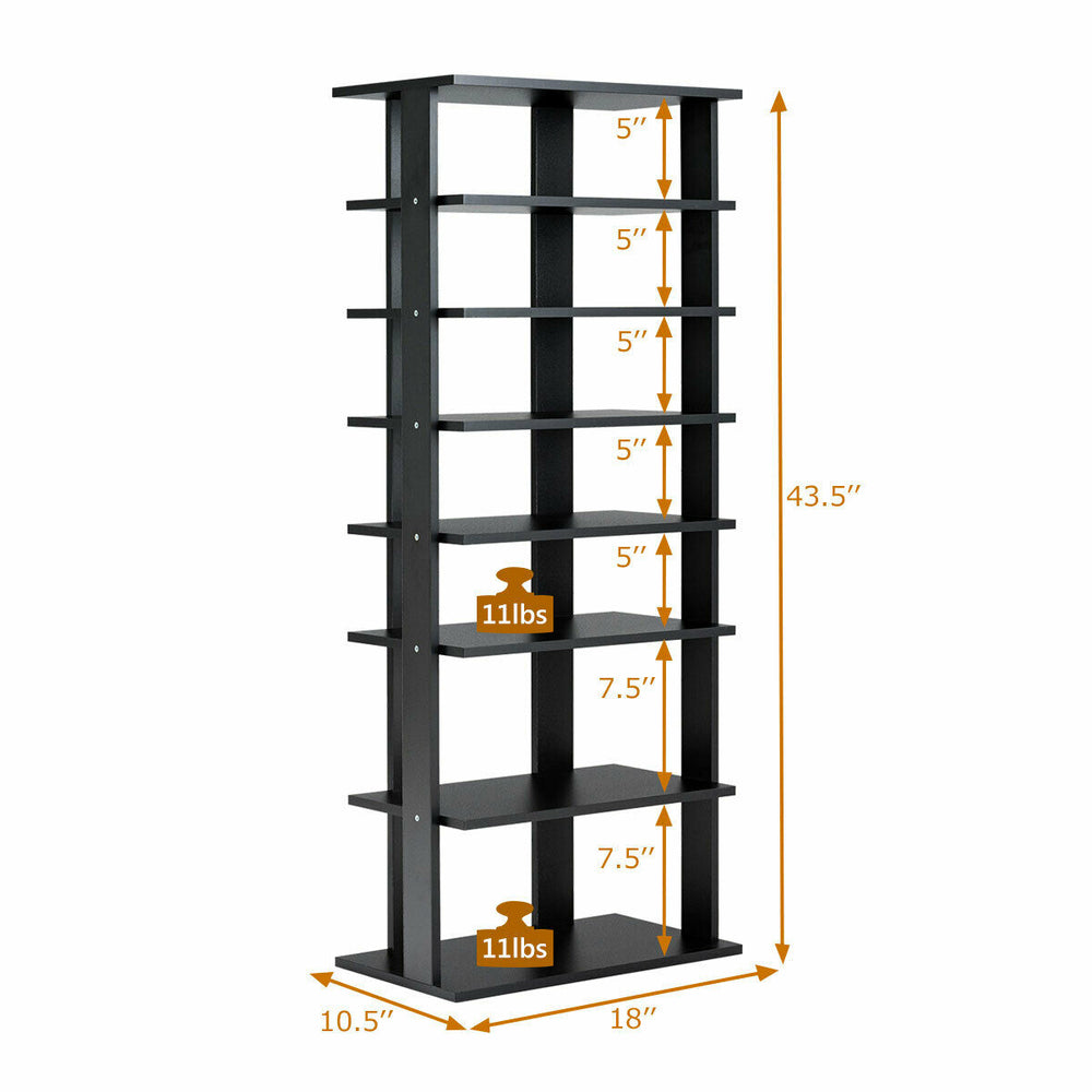 Patented 7-Tier Dual Shoe Rack Practical Free Standing Shelves Storage Shelves Concise Image 2