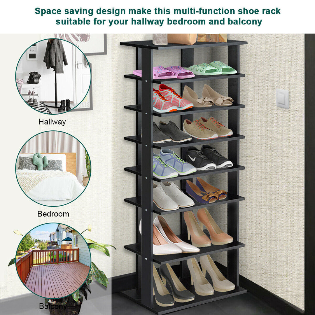 Patented 7-Tier Dual Shoe Rack Practical Free Standing Shelves Storage Shelves Concise Image 5