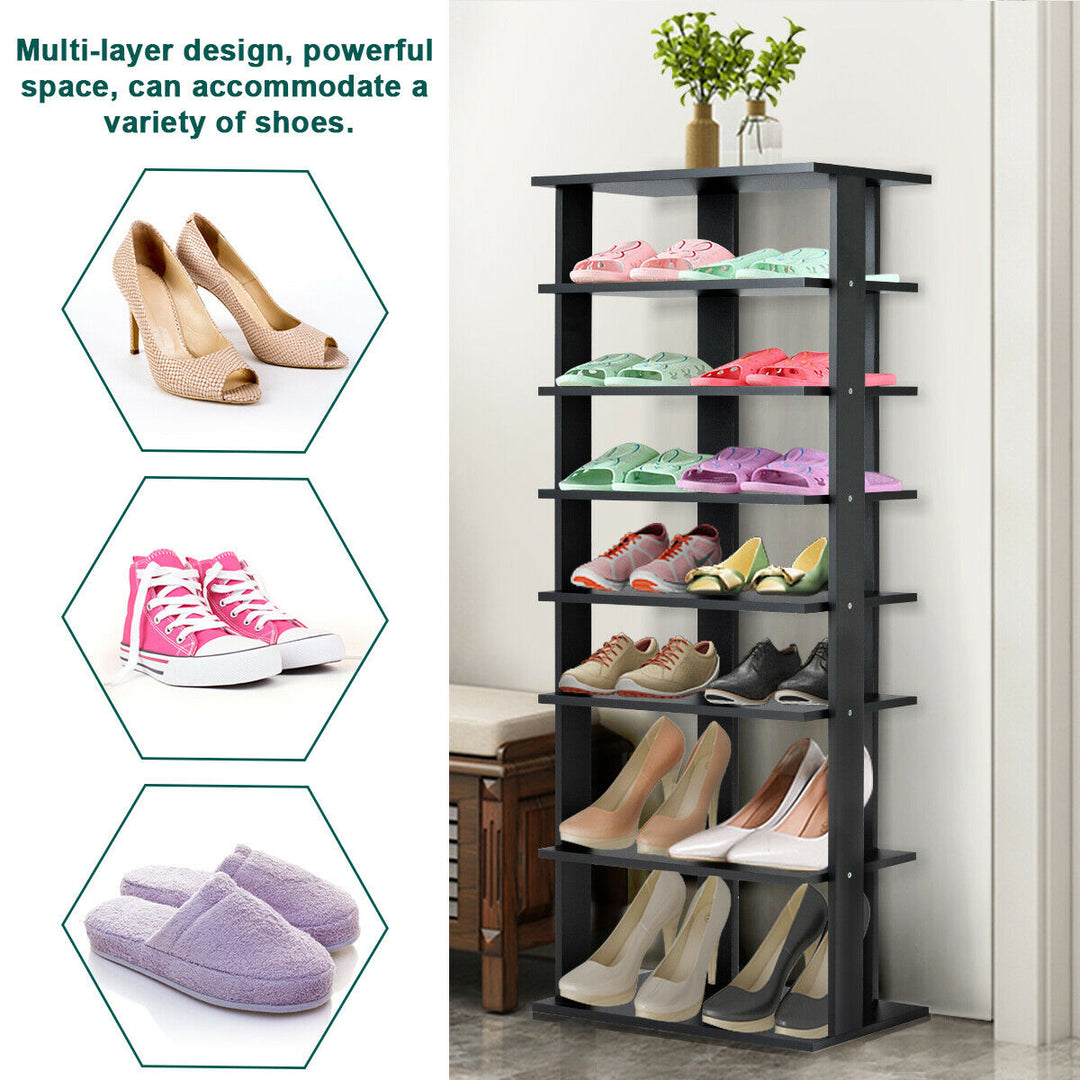 Patented 7-Tier Dual Shoe Rack Practical Free Standing Shelves Storage Shelves Concise Image 6