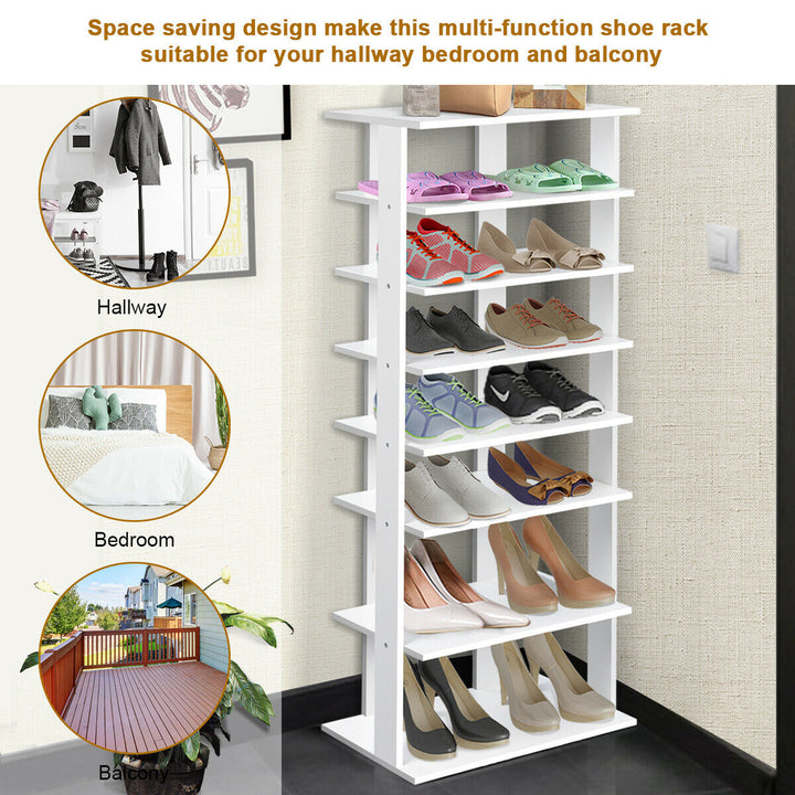 Patented Wooden Shoes Storage Stand 7 Tiers Big Shoe Rack Organizer Multi-Shoe Rack Image 5