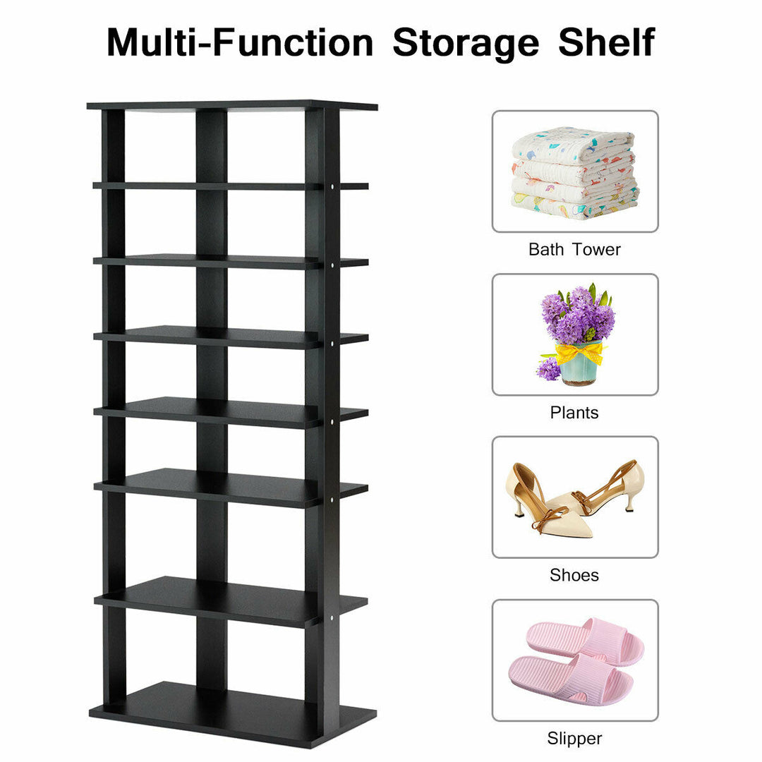 Patented 7-Tier Dual Shoe Rack Practical Free Standing Shelves Storage Shelves Concise Image 7