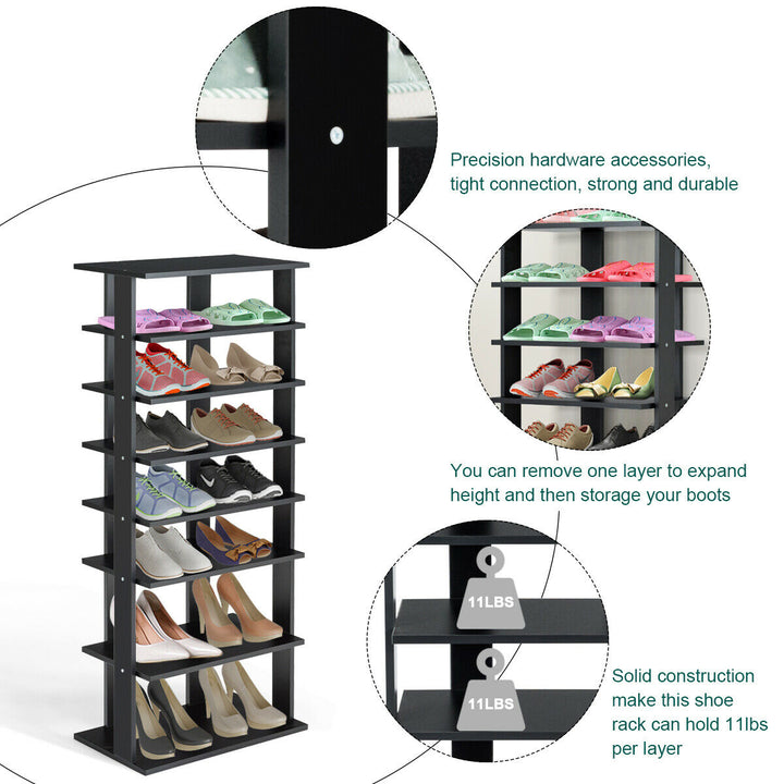 Patented 7-Tier Dual Shoe Rack Practical Free Standing Shelves Storage Shelves Concise Image 8