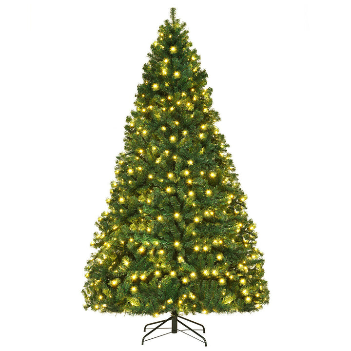 8 Pre-Lit with 430 LED Lights Artificial Christmas Tree Stand Green Image 7