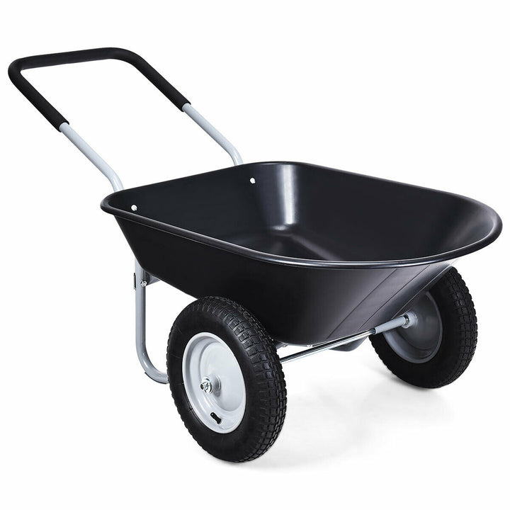 2 Tire Wheelbarrow Cart Heavy-duty Dolly Utility Cart Black Image 10