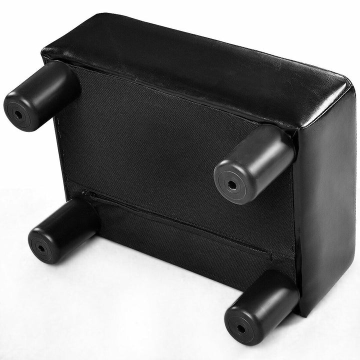 Small Ottoman Footrest PU Leather Footstool Rectangular Seat Stool Black Image 9