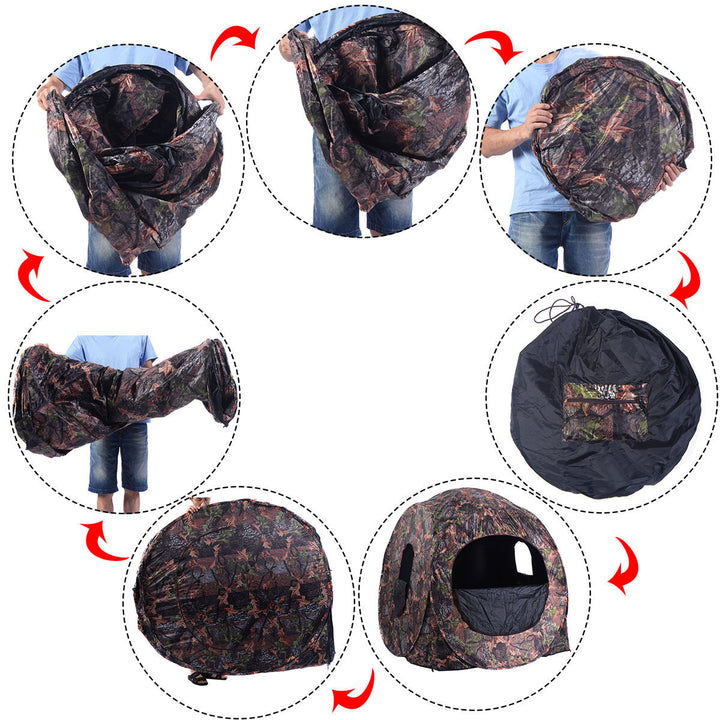 Portable Hunting Blind Pop Up Ground Camo Weather Resistant Hunting Enclosure Image 6