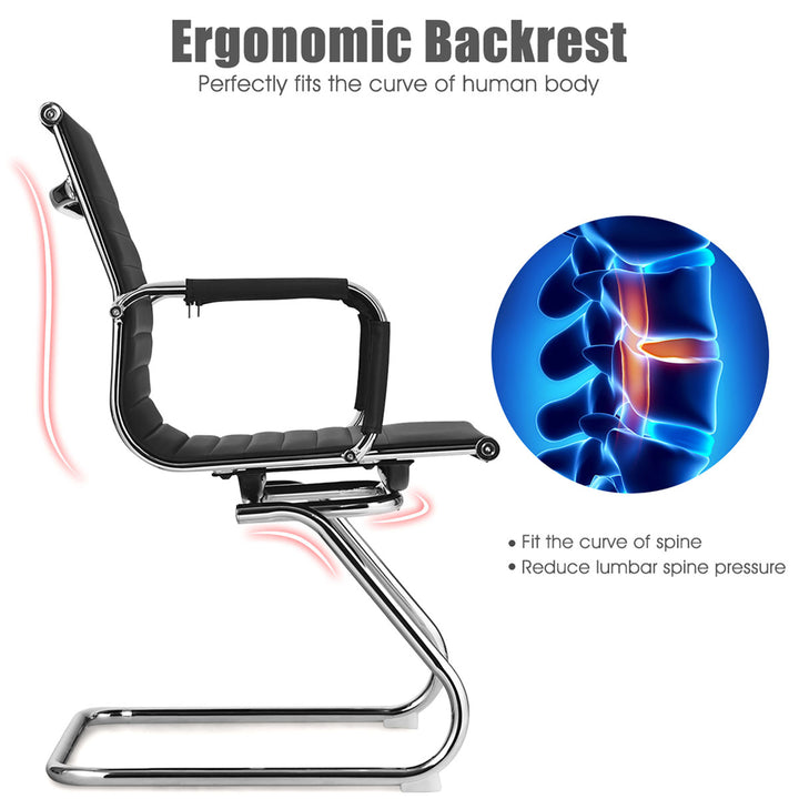 Set of 2 Office Waiting Room Chairs for Reception Conference Area Image 6