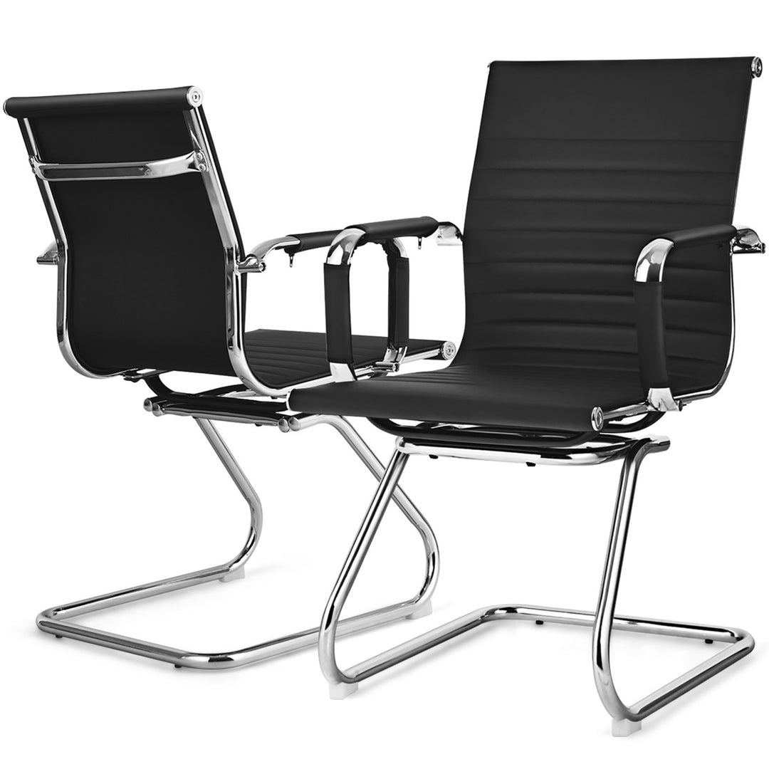 Set of 2 Office Waiting Room Chairs for Reception Conference Area Image 8