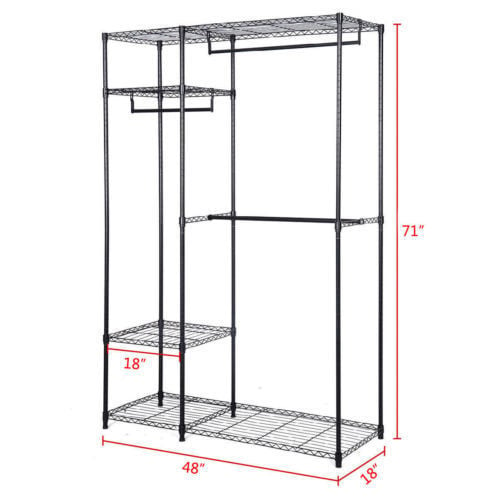 48x18x71 Closet Organizer Garment Rack Portable Clothes Hanger Home Shelf Image 9