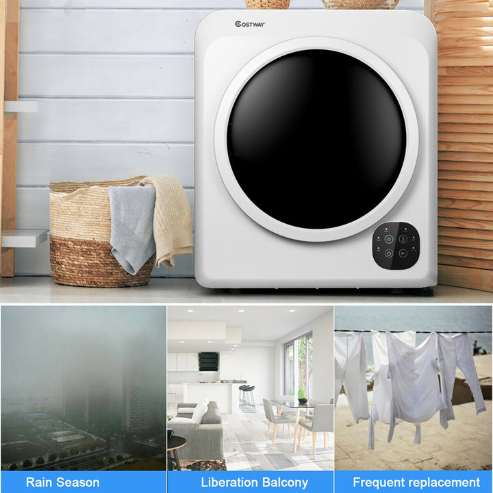 1700W Portable Clothes Dryer Electric Tumble Laundry Dryer Stainless Steel Tub 13.2 lbs /3.22 Cu.Ft Image 9