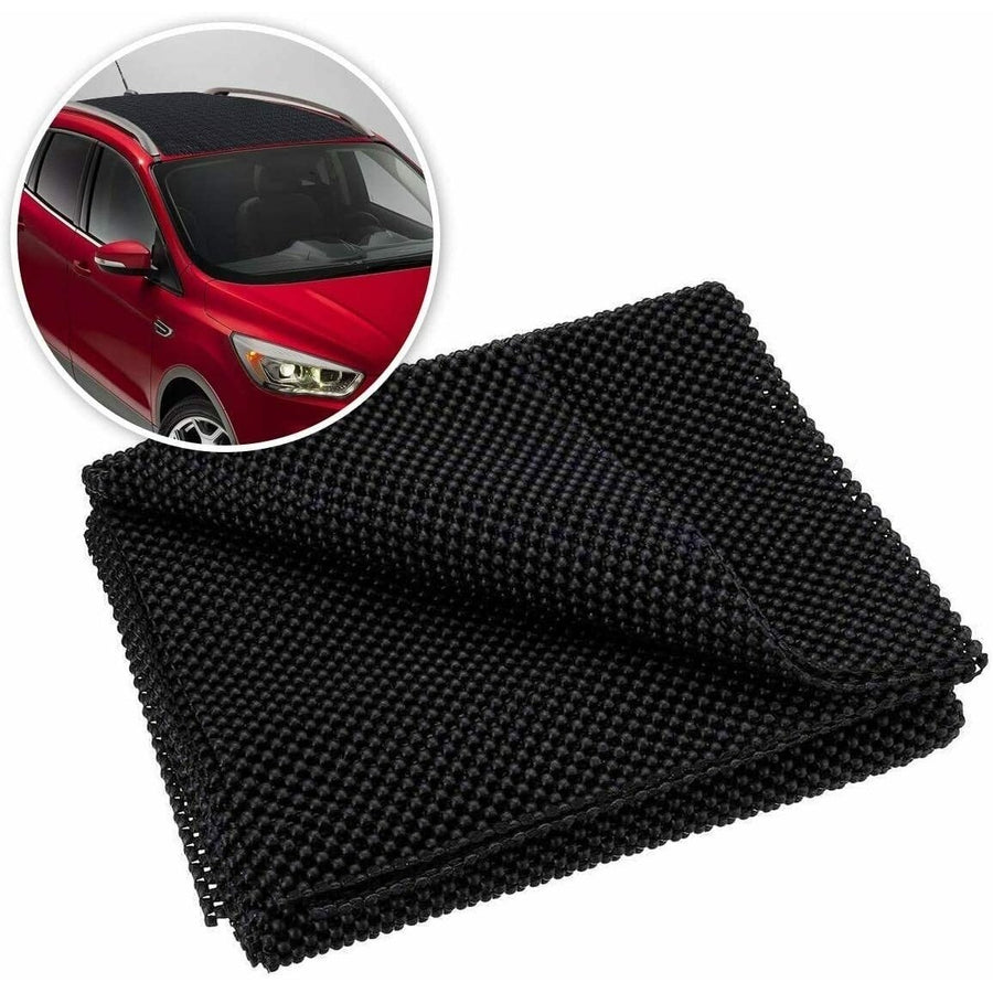 Zone Tech Black Protective Car Roof Cargo Carrier Bags Mat Strong Grip Non Slip Image 1