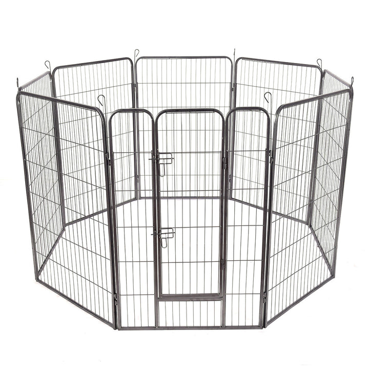 48 8 Panel Pet Puppy Dog Playpen Door Exercise Kennel Fence Metal Image 1