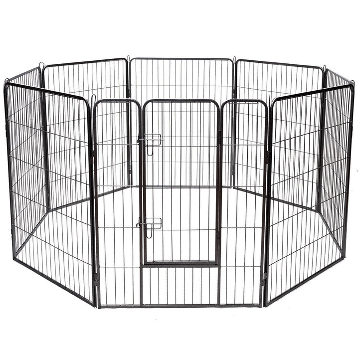 40 8 Metal Panel Heavy Duty Pet Playpen Dog Exercise Pen Cat Fence Safety Gate Image 3