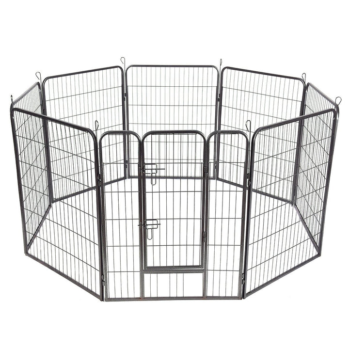 40 8 Panel Pet Puppy Dog Playpen Door Exercise Kennel Fence Metal Image 1