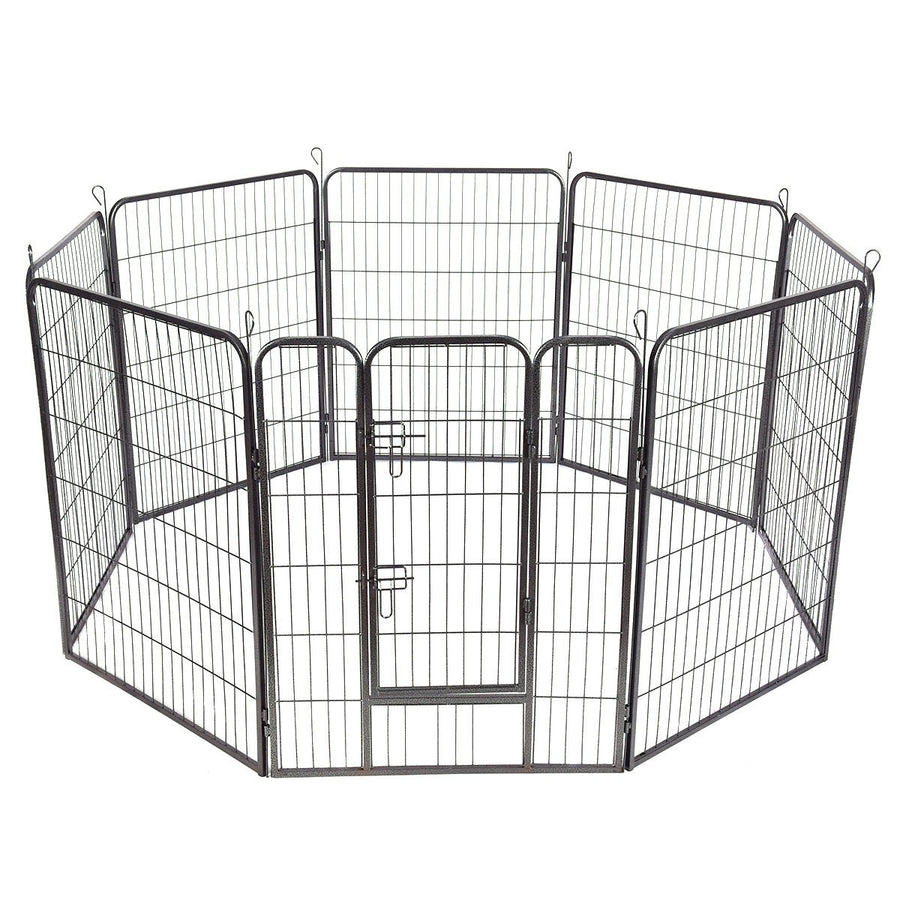 40 8 Panel Pet Puppy Dog Playpen Door Exercise Kennel Fence Metal Image 1