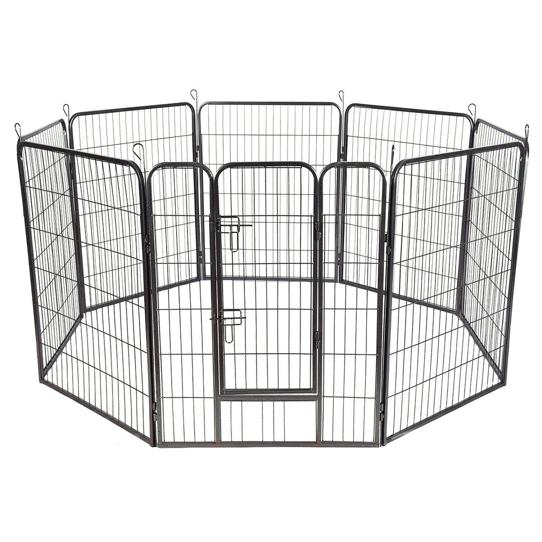 40 8 Panel Pet Puppy Dog Playpen Door Exercise Kennel Fence Metal Image 2