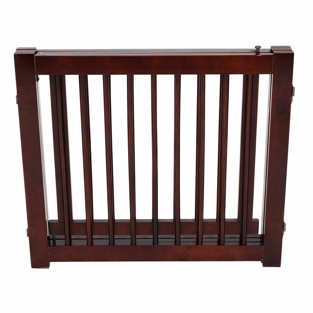 Folding Free Standing 3 Panel Wood Pet Dog Safety Fence Image 9