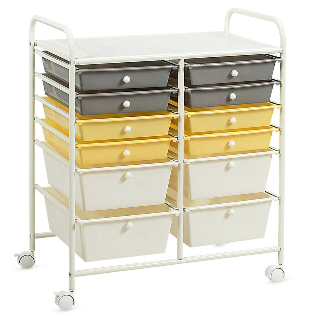 Office Rolling Cart 12 Storage Drawer Studio Organizer Bins Scrapbook Paper Image 3