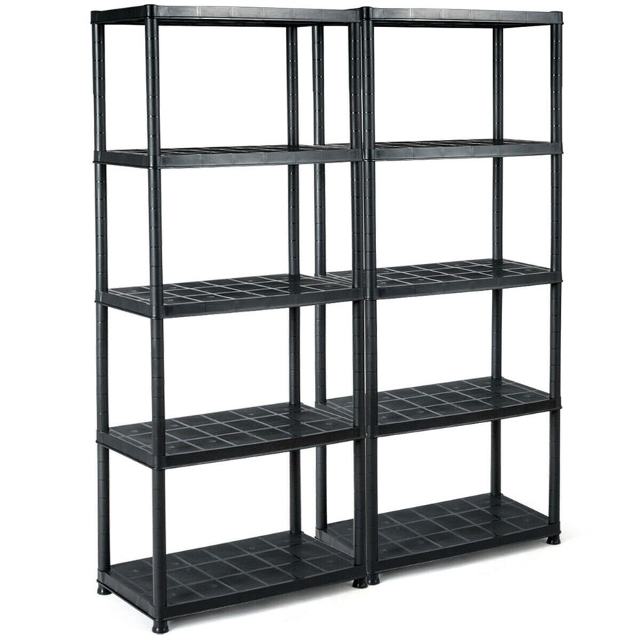 2 PCS 5-Tier Ventilated Shelving Storage Rack Free Standing Multi-Use Shelf Unit Image 1