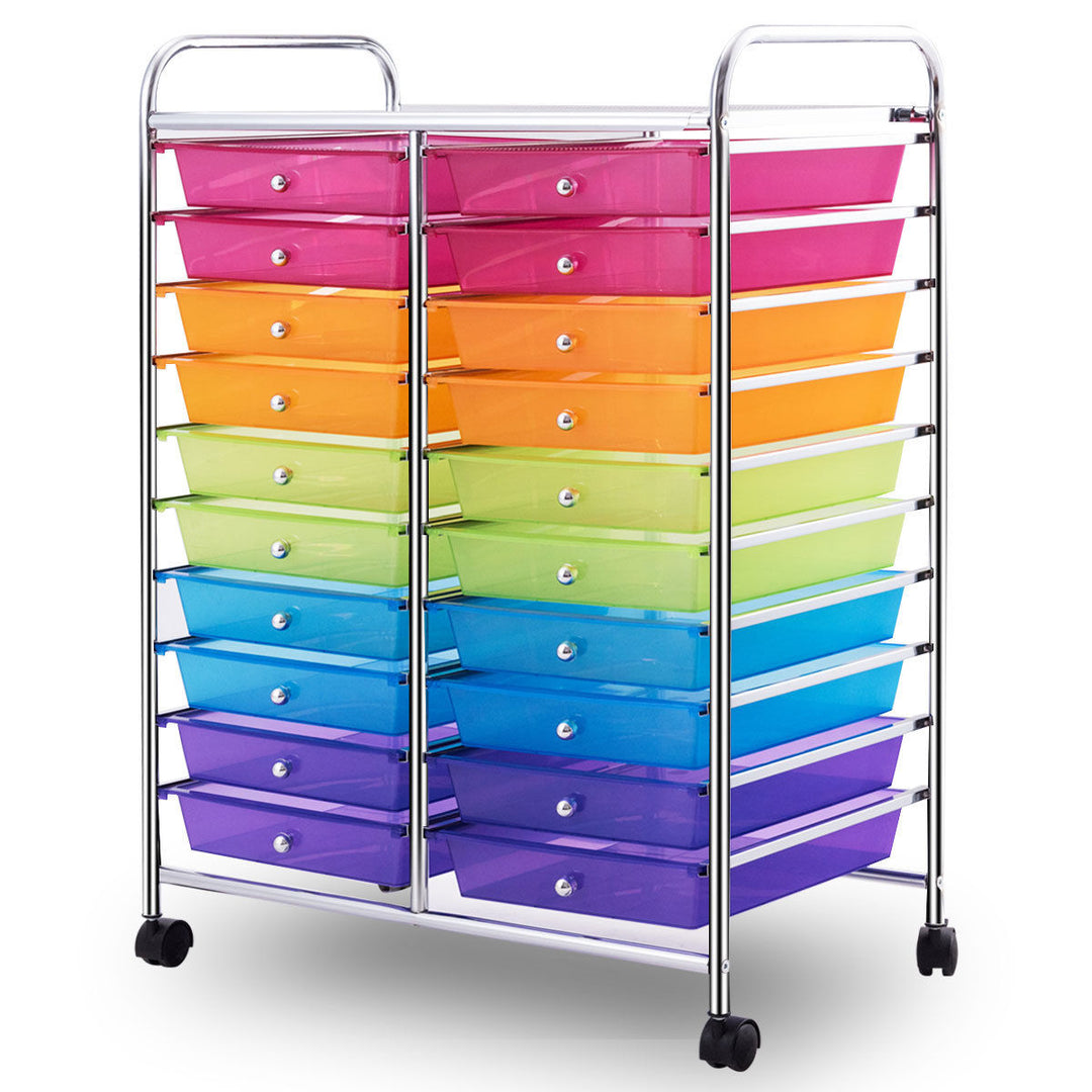 Office Rolling Cart 20 Storage Drawers Scrapbook Paper Studio Organizer Mutli Color Image 9