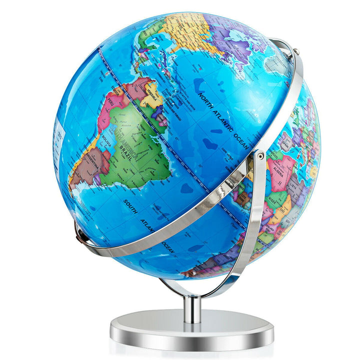 13" Illuminated World Globe 720 Degree Rotating Education Cartography Map W/ LED Image 10