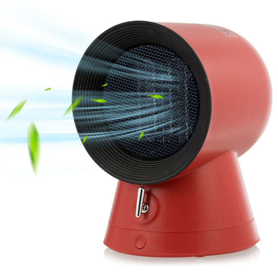 1500W Portable PTC Ceramic Space Heater Mini Electric Desktop Heating Fan Red Image 1