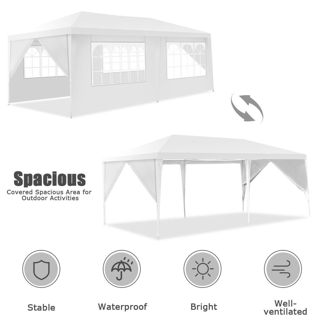 10x20 Outdoor Canopy Weather-resistant Tent Wedding Party Tent 6 Sidewalls W/Carry Bag Image 7