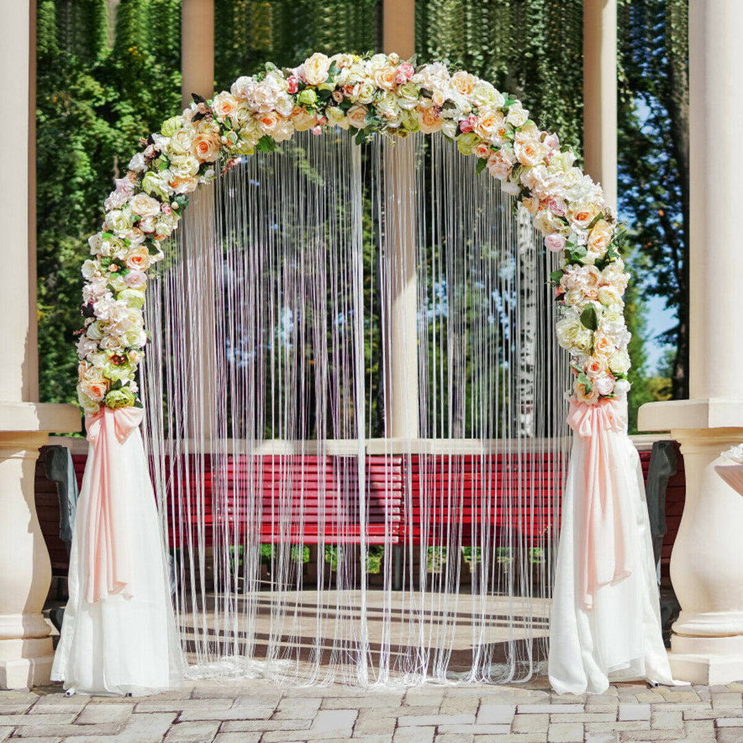 7.2Ft Garden Arch Steel Arbor Wedding Garden Decoration Climbing Plants w/Stakes Image 4