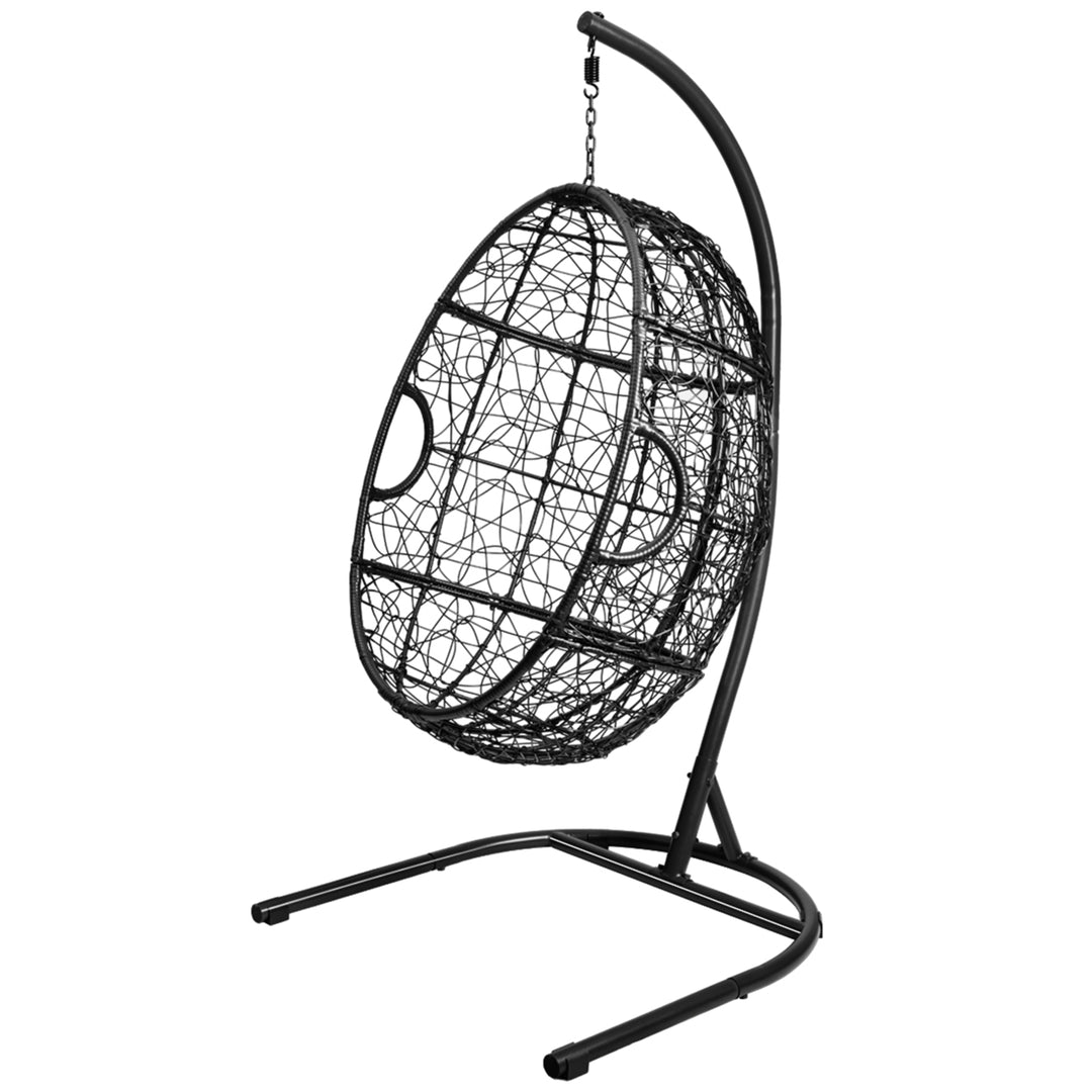 Hanging Hammock Chair Egg Swing Chair w/ Seat Cushion Pillow Stand Image 6