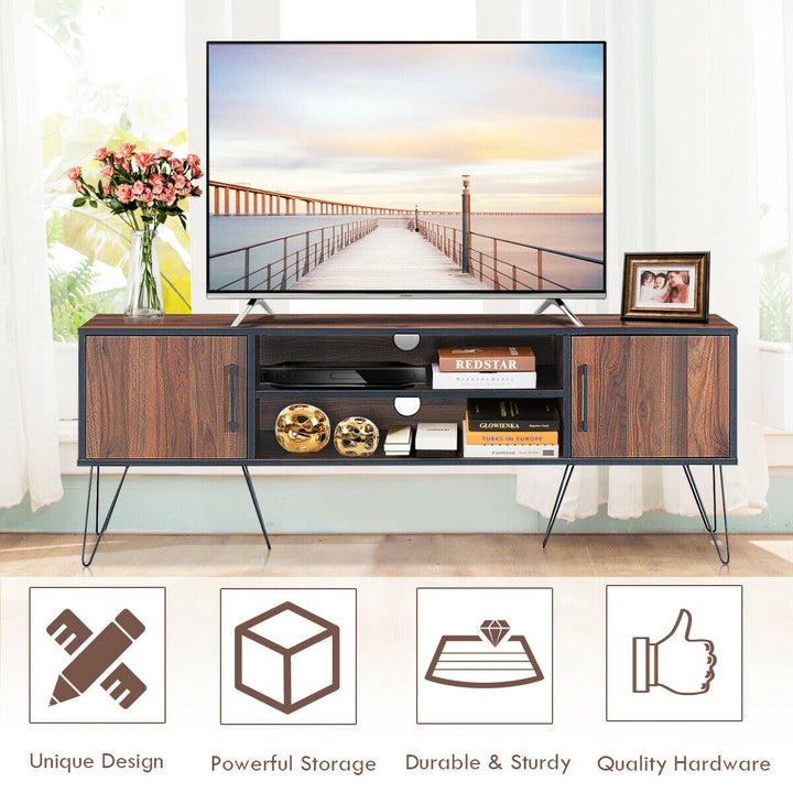 TV Stand Media Center Storage Cabinet and Shelf Hold up to 65 TV W/ Metal leg Image 9