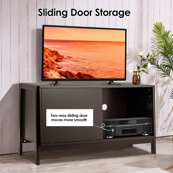 TV Stand Modern Entertainment Cabinet for TVs up To 50 with Sliding Doors Image 4