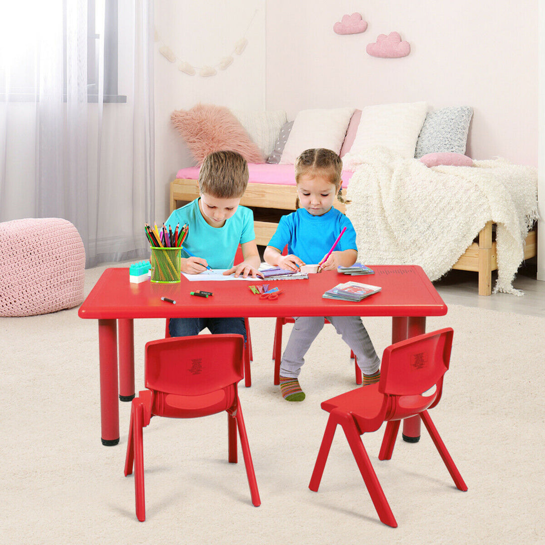 4-pack Kids Plastic Stackable Classroom Chairs Indoor/Outdoor Kindergarten Red Image 5