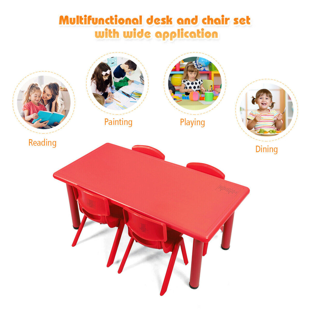 4-pack Kids Plastic Stackable Classroom Chairs Indoor/Outdoor Kindergarten Red Image 7