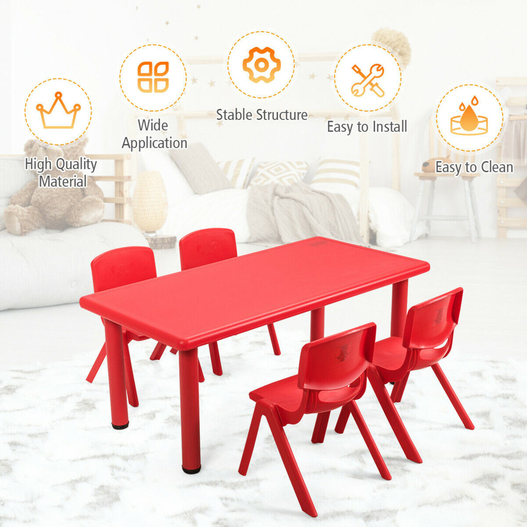 4-pack Kids Plastic Stackable Classroom Chairs Indoor/Outdoor Kindergarten Red Image 8