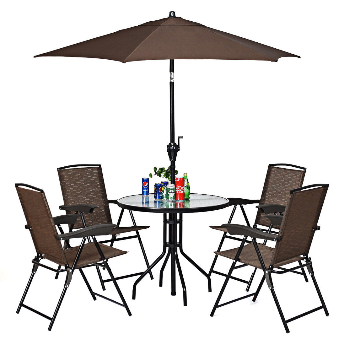 4PCS Adjustable Folding Fabric Chair Powder Coated Steel Tube Frame Indoor Outdoor Image 3