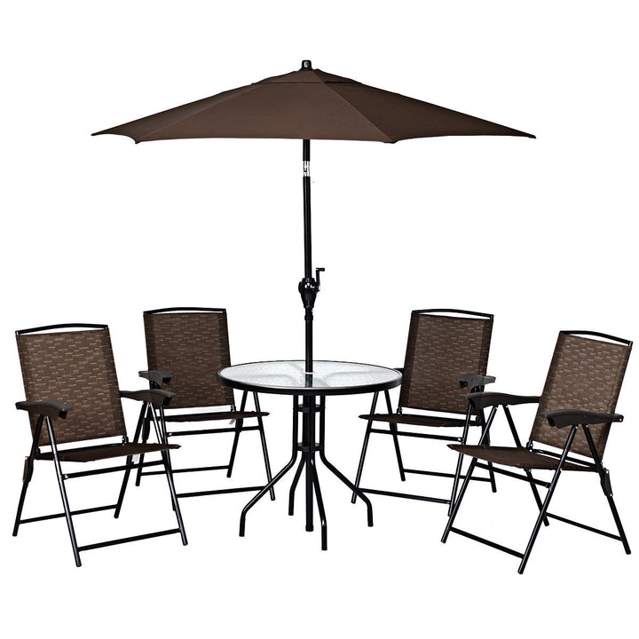 4PCS Adjustable Folding Fabric Chair Powder Coated Steel Tube Frame Indoor Outdoor Image 4