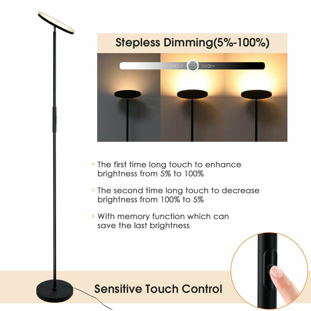 Standing Sky LED Light Modern Dimmable Torchiere Touch Control Bedroom Office Image 5