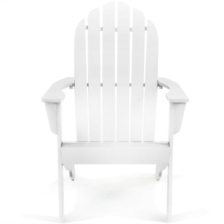 2PCS Wooden Classic Adirondack Chair Lounge Chair Outdoor Patio White Image 7