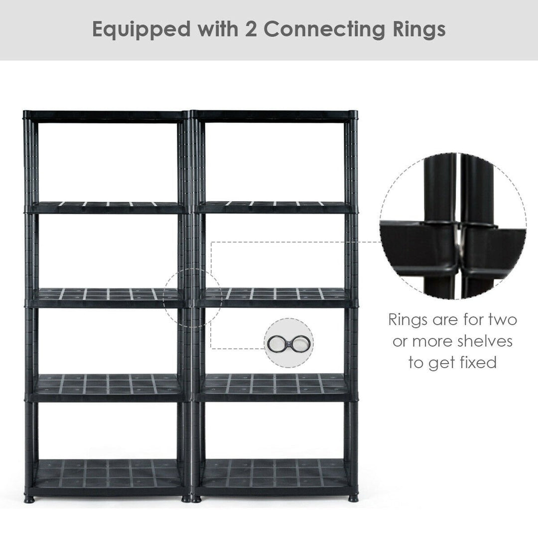 5-Tier Storage Shelving Freestanding Heavy Duty Rack,36"L X 18"W X 73"H,Black Image 6