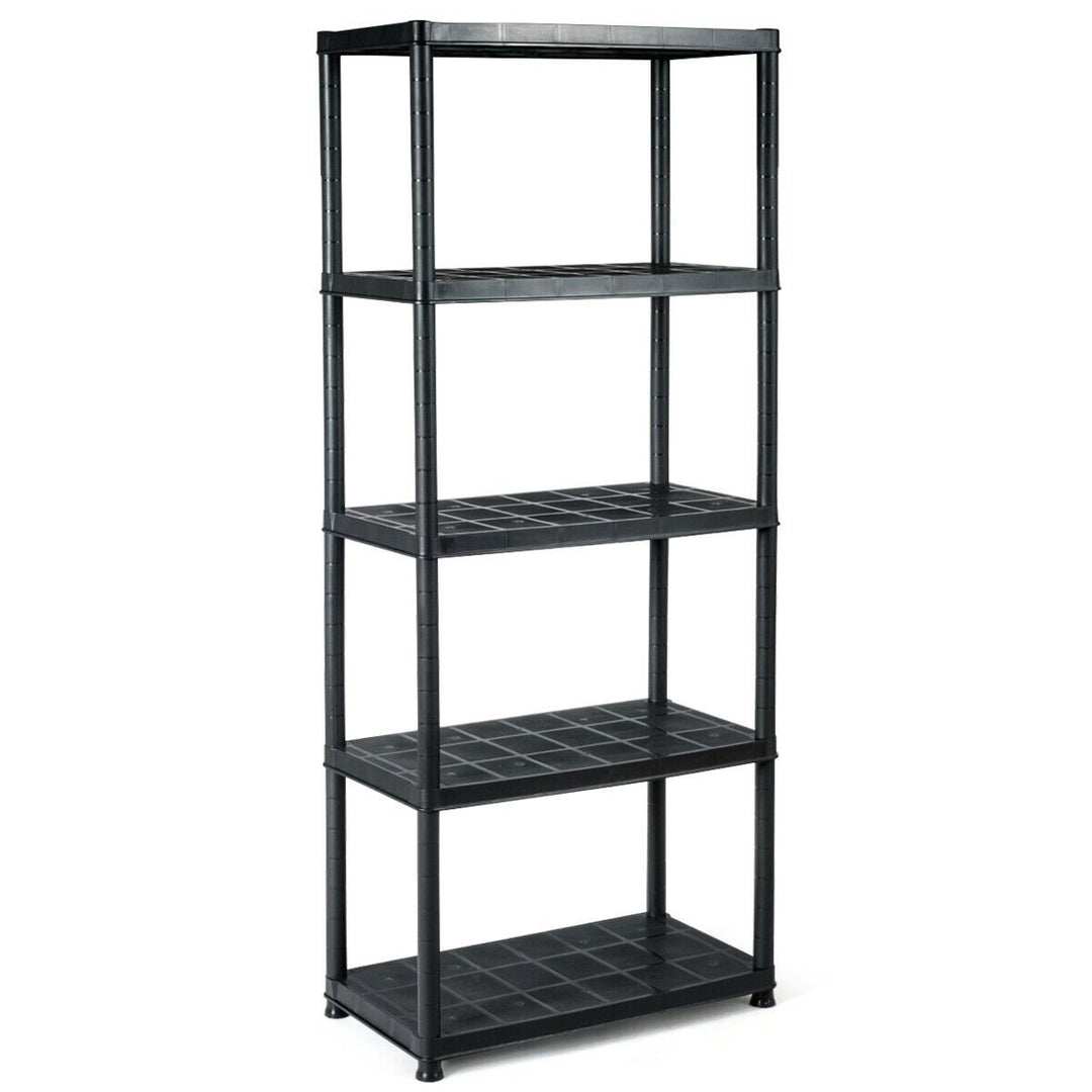 5-Tier Storage Shelving Freestanding Heavy Duty Rack 33.5"L X 16"W X 73"H Black Image 1