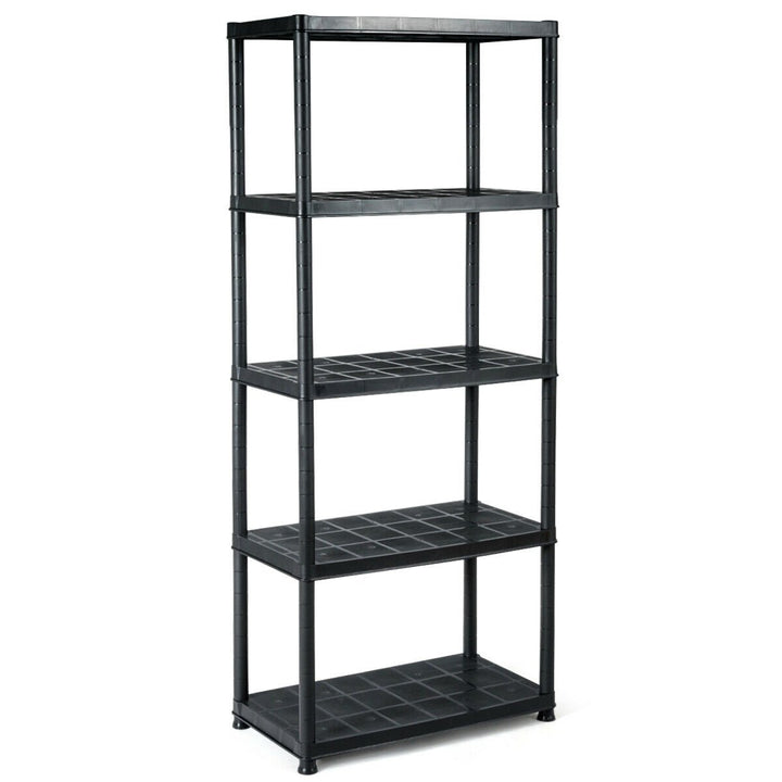 5-Tier Storage Shelving Freestanding Heavy Duty Rack,28"XL X 15"W X 67"H,Black Image 1