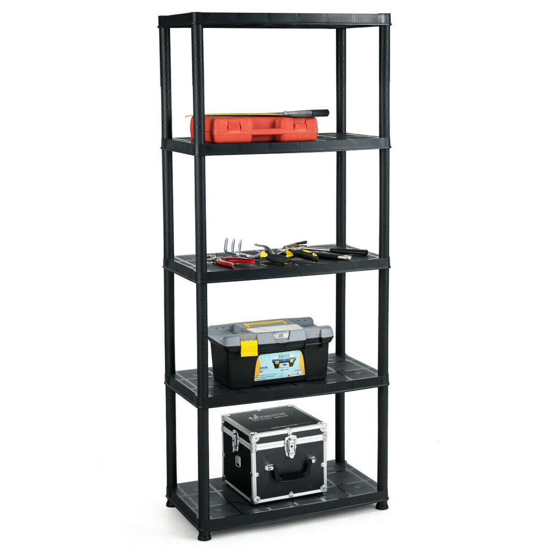 5-Tier Storage Shelving Freestanding Heavy Duty Rack 33.5"L X 16"W X 73"H Black Image 10