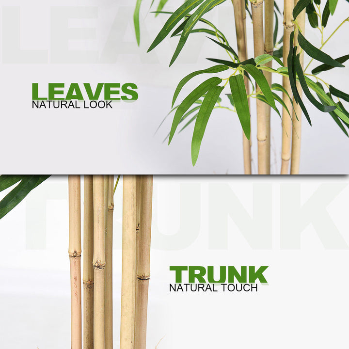 Artificial Bamboo Silk Tree Planter Green 5 Feet Holiday Decor Image 5